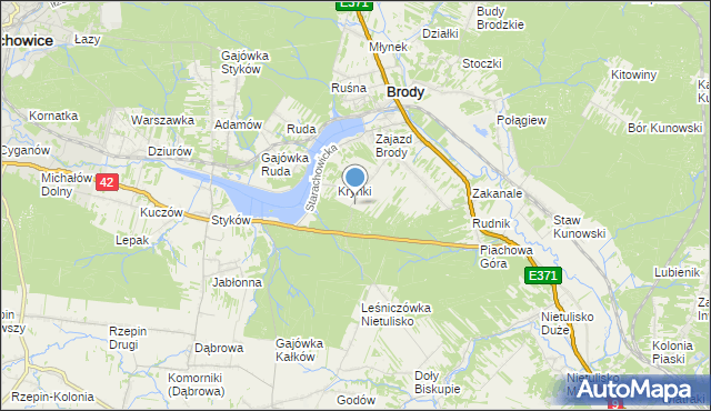 mapa Gajówka Krynki, Gajówka Krynki na mapie Targeo